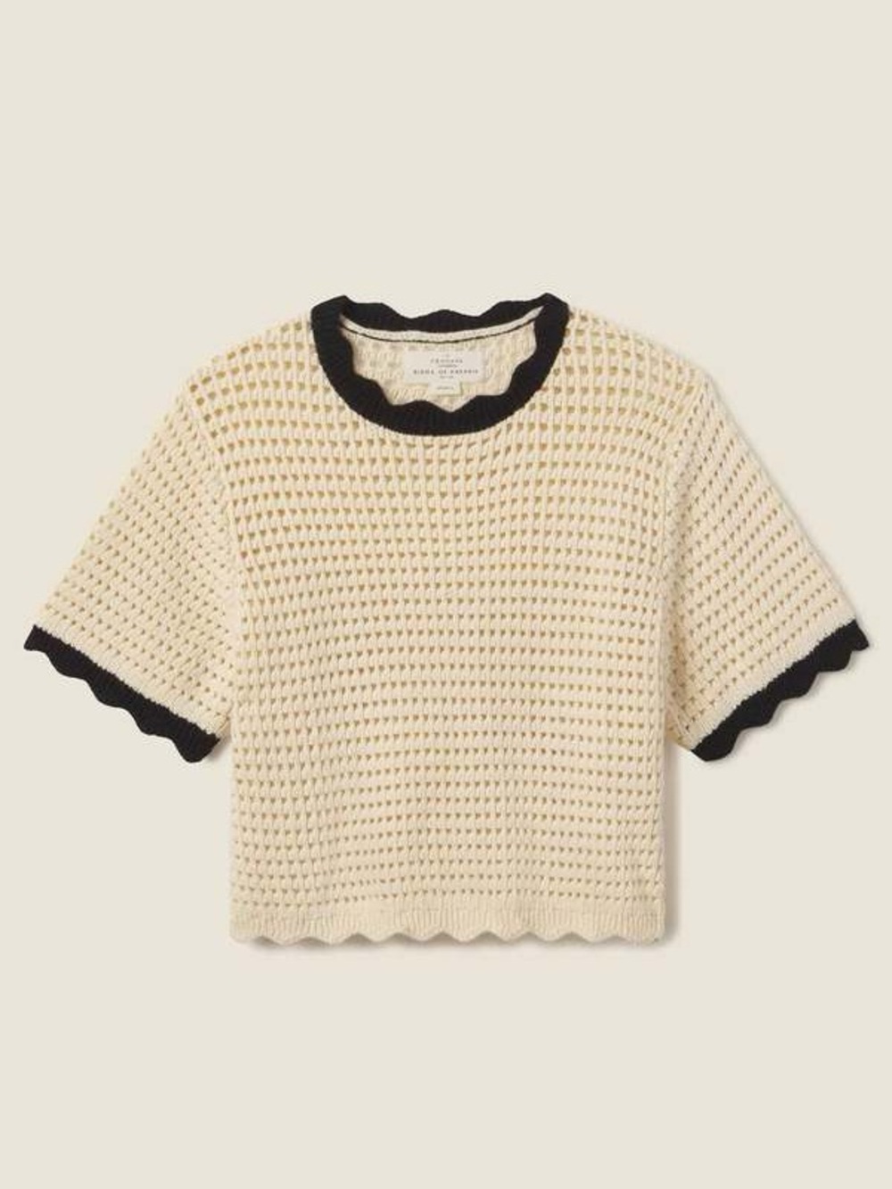 Trovata Cream Crochet Jules sweater Medium
